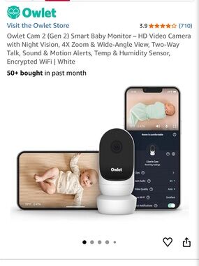 Owlet Cam 2 (Gen 2) Smart Baby Monitor - White